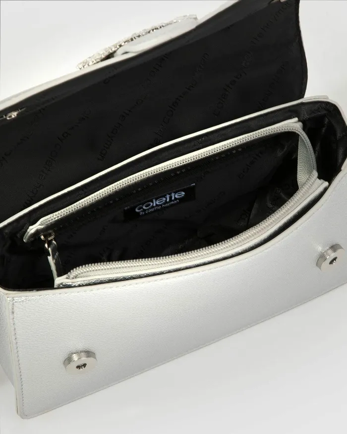 Colette By Colette Hayman Silver Francesca Crystal Shoulder Bags Shoulder Bags