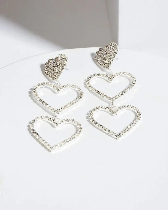 Colette By Colette Hayman Statement Earrings Crystal Crystal Triple Layer Hearts Statement Earrings 8211 Jewellery Colette By Colette Hayman Statement Earrings Crystal Crystal Triple Layer Hearts Statement Earrings 8211 Jewellery