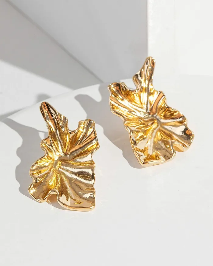 Colette By Colette Hayman Statement Earrings Gold Crushed Metal Statement Stud Earrings 8211 Jewellery Colette By Colette Hayman Statement Earrings Gold Crushed Metal Statement Stud Earrings 8211 Jewellery