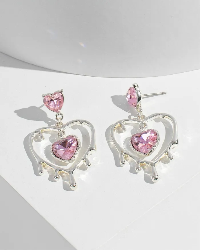 Colette By Colette Hayman Statement Earrings Pink Melting Heart Statement Earrings 8211 Jewellery Colette By Colette Hayman Statement Earrings Pink Melting Heart Statement Earrings 8211 Jewellery