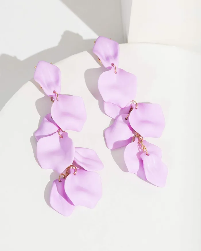 Colette By Colette Hayman Statement Earrings Purple Flower Petals Drop Earrings 8211 Jewellery Colette By Colette Hayman Statement Earrings Purple Flower Petals Drop Earrings 8211 Jewellery