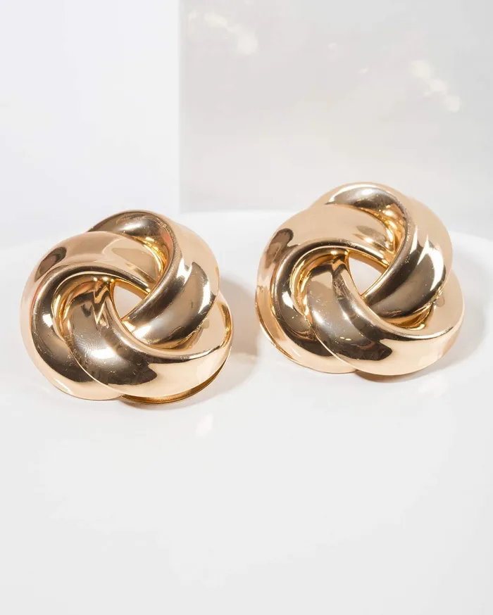 Colette By Colette Hayman Stud Gold Large Knot Stud Earrings 8211 Jewellery
