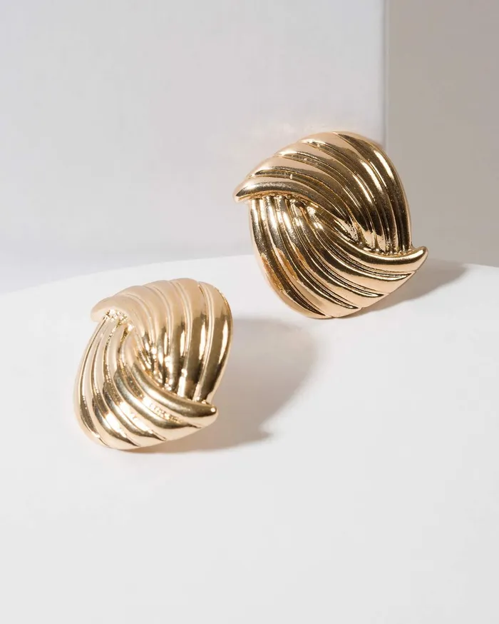 Colette By Colette Hayman Stud Gold Lined Overlap Large Stud Earrings 8211 Jewellery