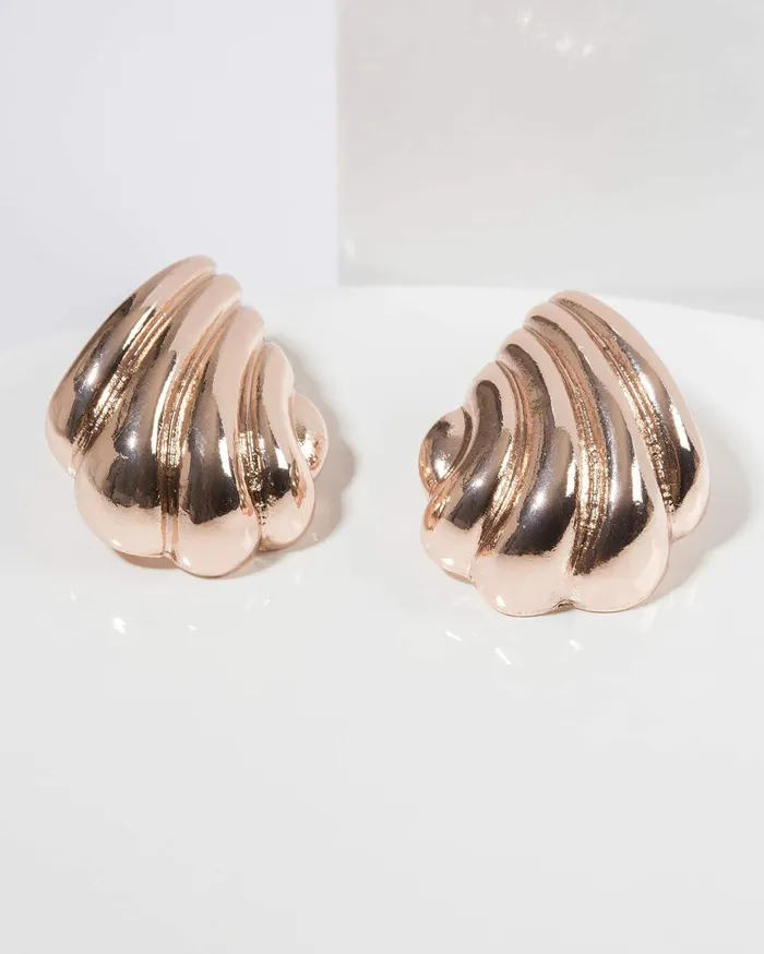 Colette By Colette Hayman Stud Rose Gold Textured Tear Drop Stud Earrings 8211 Jewellery