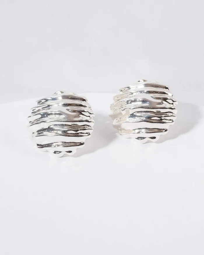 Colette By Colette Hayman Stud Silver Chunky Textured Stud Earrings 8211 Jewellery