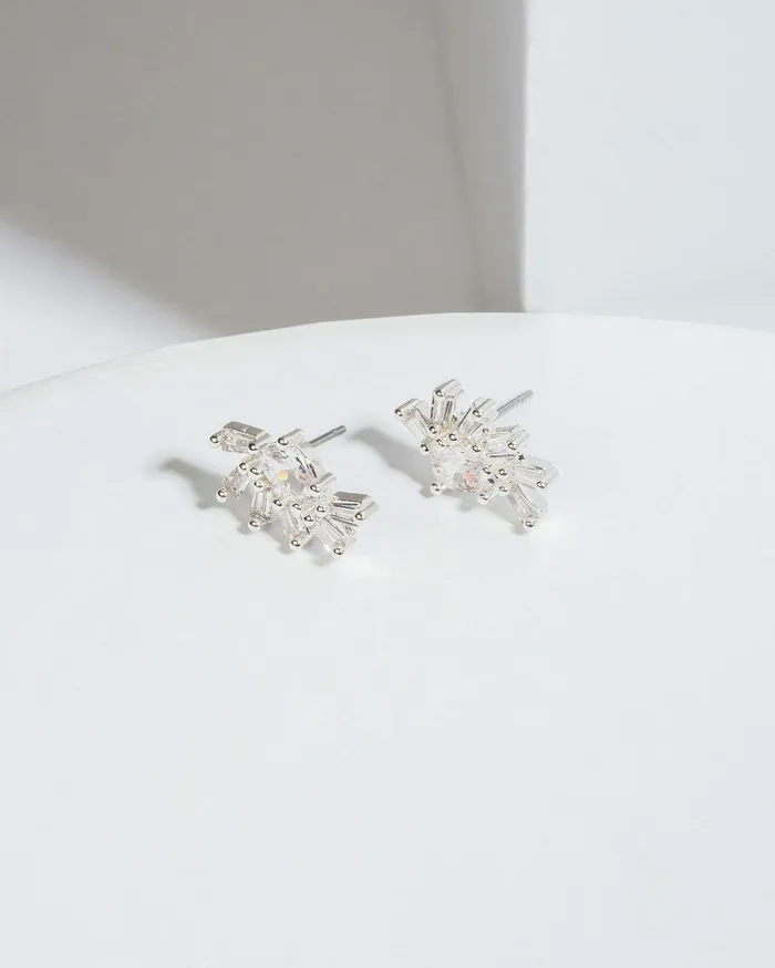 Colette By Colette Hayman Stud Silver Cubic Zirconia Fanned Crystal Stud Earrings 8211 Jewellery Colette By Colette Hayman Stud Silver Cubic Zirconia Fanned Crystal Stud Earrings 8211 Jewellery