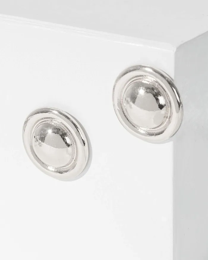 Colette By Colette Hayman Stud Silver Textured Button Stud Earrings 8211 Jewellery