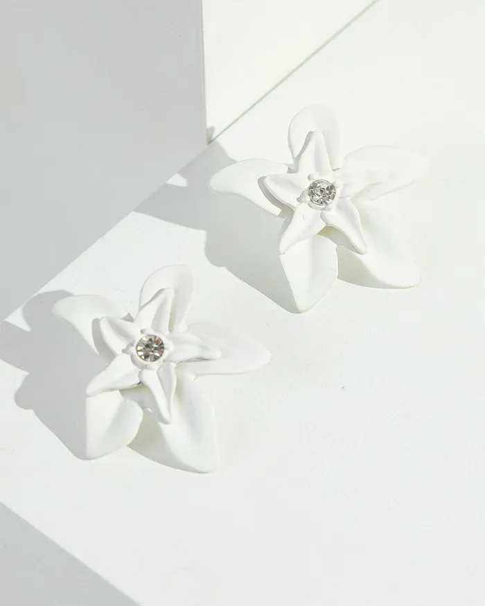 Colette By Colette Hayman Stud White Coated Flower Stud Earrings 8211 Jewellery