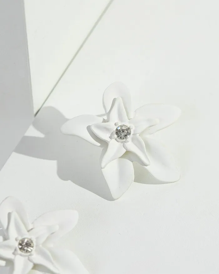 Colette By Colette Hayman Stud White Coated Flower Stud Earrings 8211 Jewellery