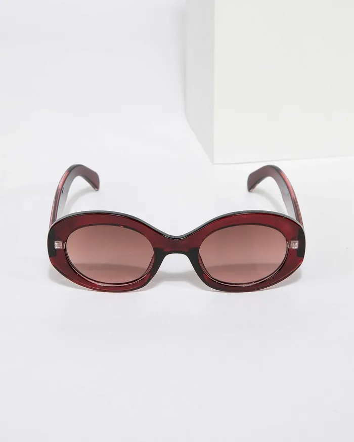 Colette By Colette Hayman Sunglasses Burgundy Oval Shaped Sunglasses 8211 Accessories