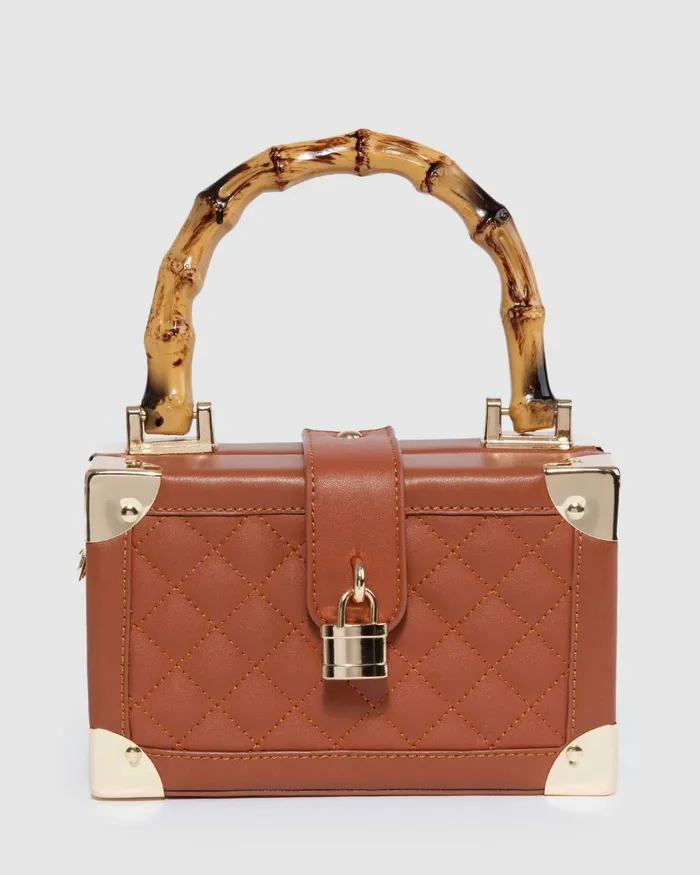 Colette By Colette Hayman Tan Kendall Bamboo Trunk Bag Bags Top Handle Bags