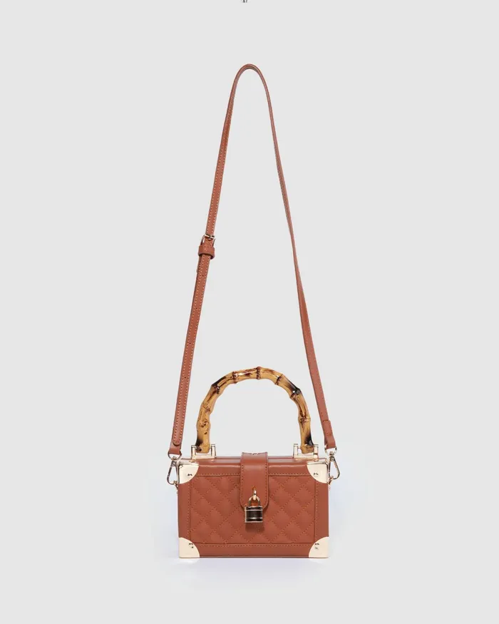 Colette By Colette Hayman Tan Kendall Bamboo Trunk Bag Bags Top Handle Bags