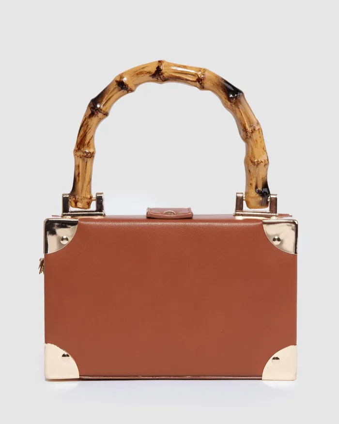 Colette By Colette Hayman Tan Kendall Bamboo Trunk Bag Bags Top Handle Bags
