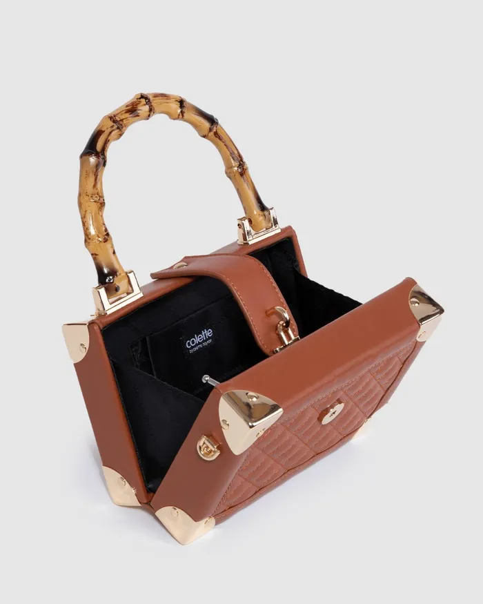 Colette By Colette Hayman Tan Kendall Bamboo Trunk Bag Bags Top Handle Bags
