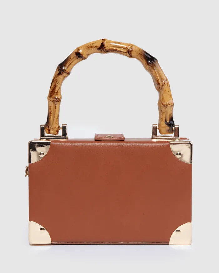 Colette By Colette Hayman Tan Kendall Bamboo Trunk Bag Bags Top Handle Bags