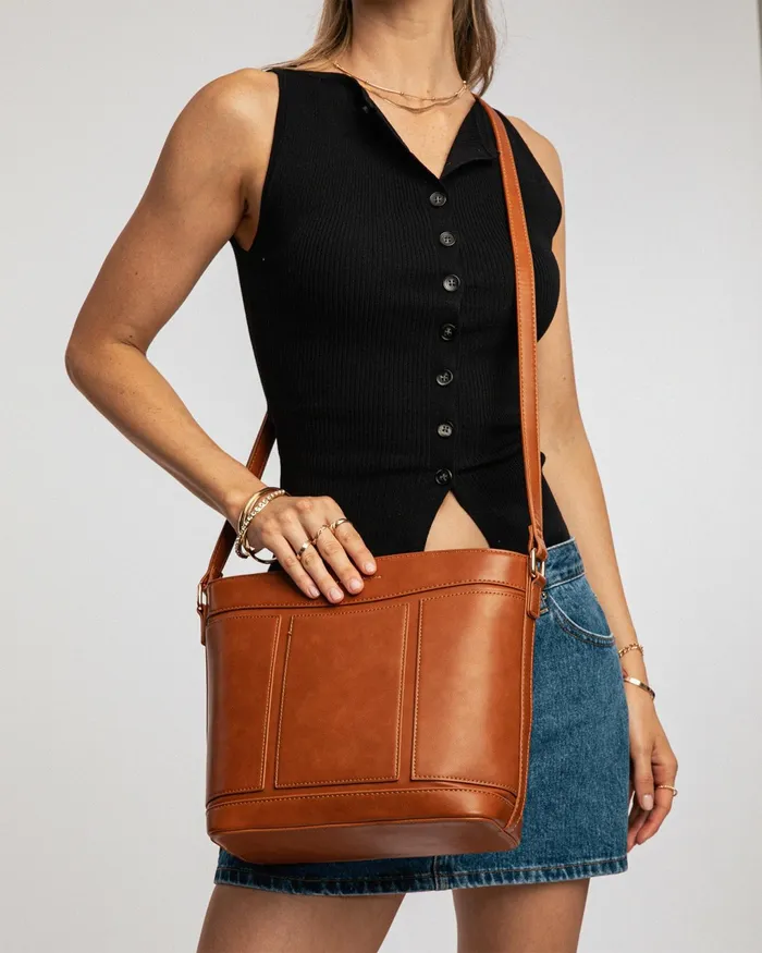 Colette By Colette Hayman Tan Pia Panel Crossbody Bag Bags Crossbody Bags