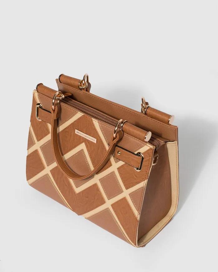 Colette By Colette Hayman Tan Stephanie Diamond Square Tote Bag Online Bags Work Bags