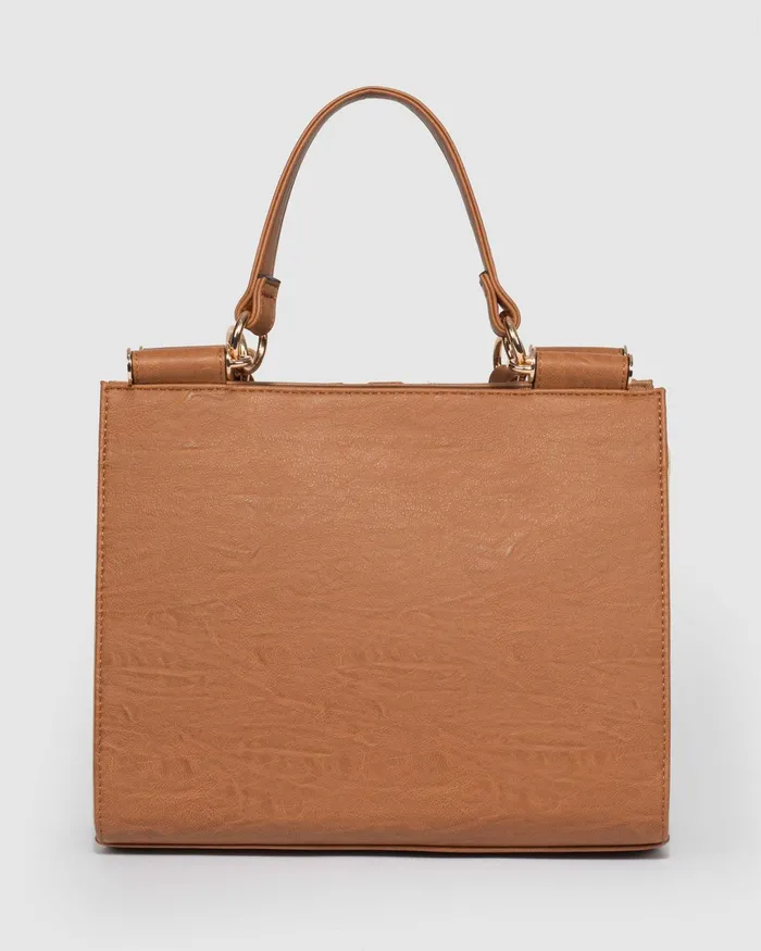 Colette By Colette Hayman Tan Stephanie Diamond Square Tote Bag Online Bags Work Bags