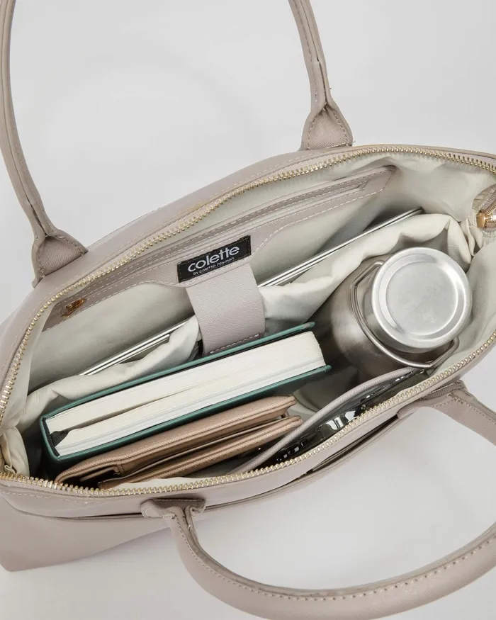 Colette By Colette Hayman Taupe Dominique Laptop Bag Bags Tote Bags