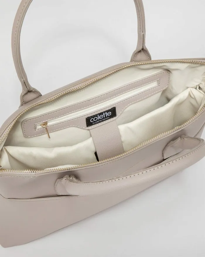 Colette By Colette Hayman Taupe Dominique Laptop Bag Bags Tote Bags