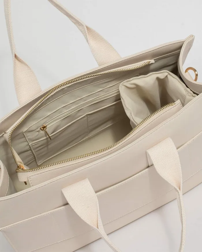 Colette By Colette Hayman Tote Bags Ivory Bonnie Square Tech Tote Bag 8211 Bags