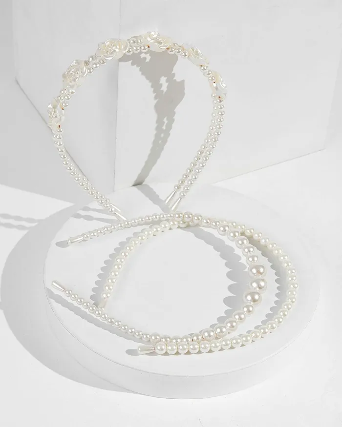 Colette By Colette Hayman White 3Pk Pearl Flower Headband Accessories Headbands and Fascinators Colette By Colette Hayman White 3Pk Pearl Flower Headband Accessories Headbands and Fascinators