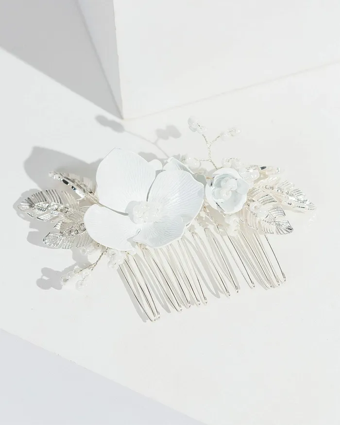 Colette By Colette Hayman White Flower Detail Hair Comb Online Accessories Hair Combs