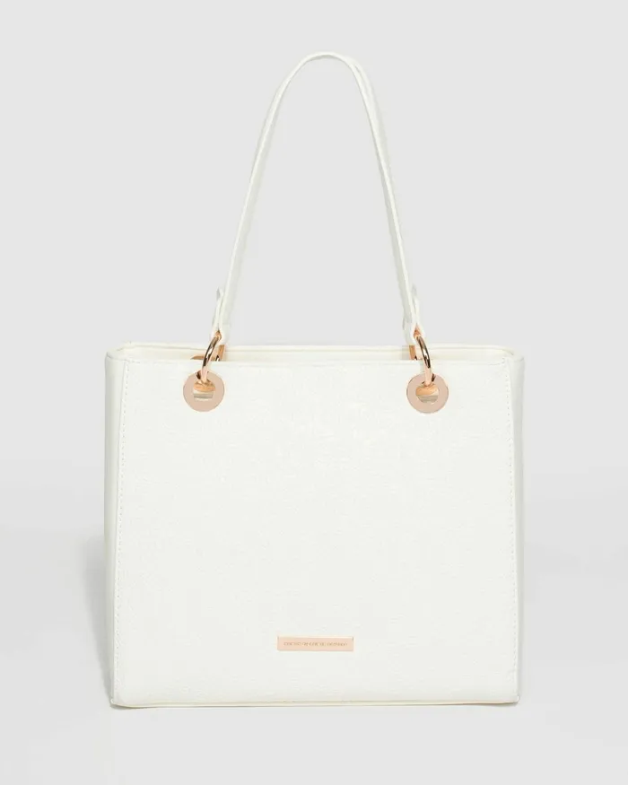 Colette By Colette Hayman White Nirvana Embossed Mini Tote Bag Bags Work Bags