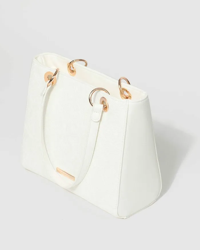 Colette By Colette Hayman White Nirvana Embossed Mini Tote Bag Bags Work Bags
