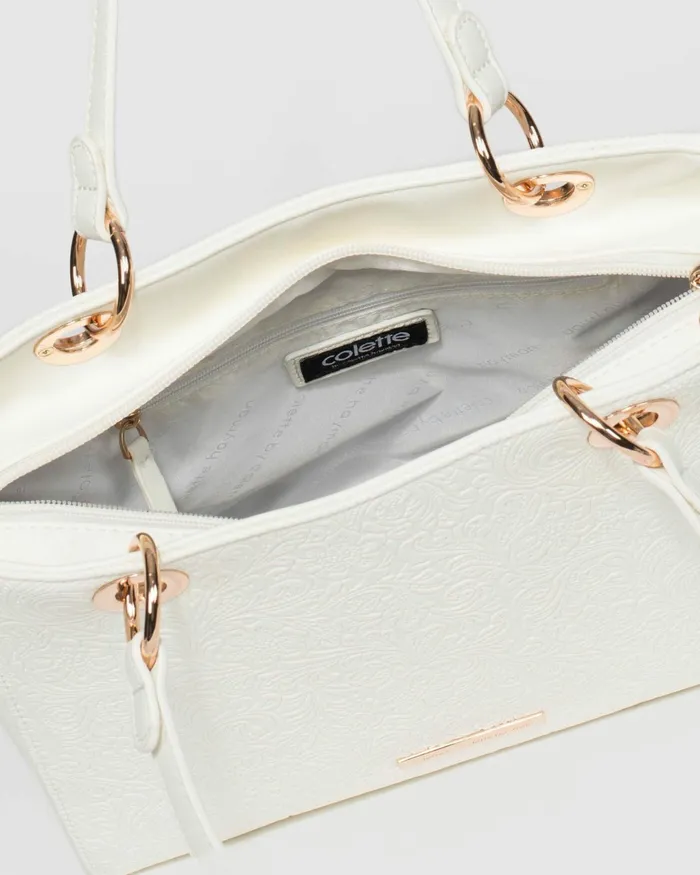 Colette By Colette Hayman White Nirvana Embossed Mini Tote Bag Bags Work Bags