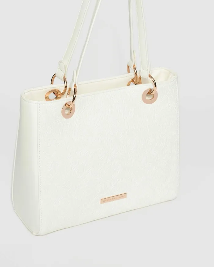 Colette By Colette Hayman White Nirvana Embossed Mini Tote Bag Bags Work Bags