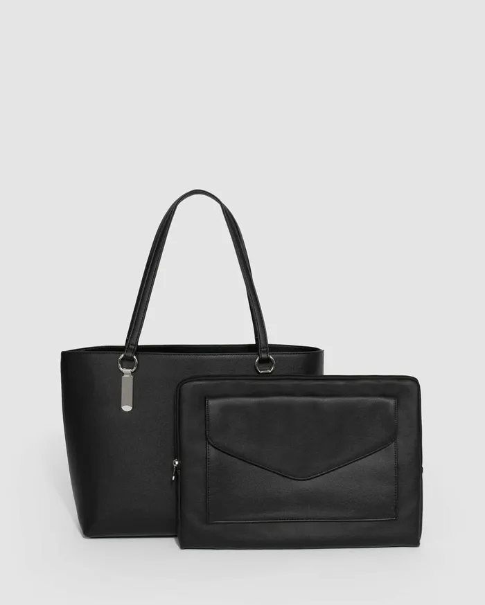 Colette By Colette Hayman Work Bags Black Angelina Tote Bag With Silver Hardware Online 8211 Bags Colette By Colette Hayman Work Bags Black Angelina Tote Bag With Silver Hardware Online 8211 Bags