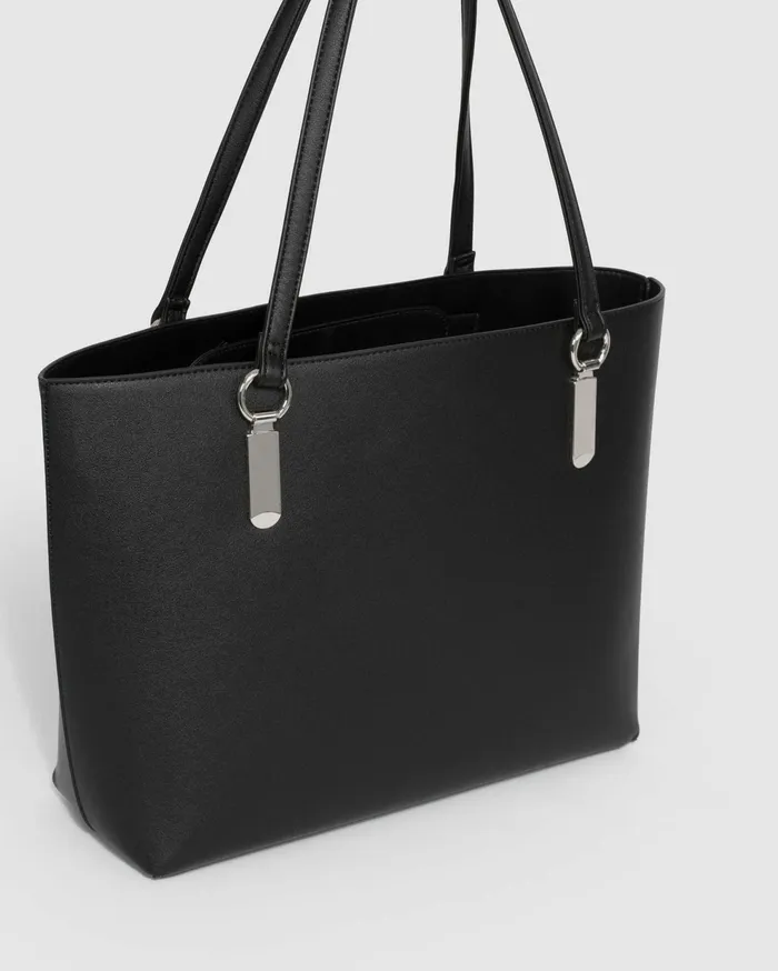 Colette By Colette Hayman Work Bags Black Angelina Tote Bag With Silver Hardware Online 8211 Bags