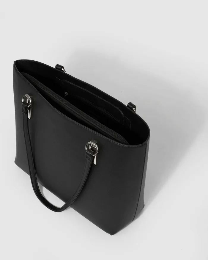 Colette By Colette Hayman Work Bags Black Angelina Tote Bag With Silver Hardware Online 8211 Bags