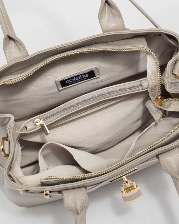 Colette By Colette Hayman Work Bags Taupe MaryBeth Lock Tote Bag 8211 Bags
