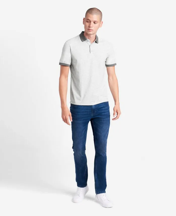 Colorblock Collar Solid Short Sleeve Polo Heather Grey Men Kenneth Cole Polos and TShirts Colorblock Collar Solid Short Sleeve Polo Heather Grey Men Kenneth Cole Polos and TShirts