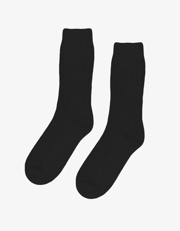 Colorful Standard Merino Wool Socks Merino Wool Blend Sock 8211 Deep Black 8211 Women
