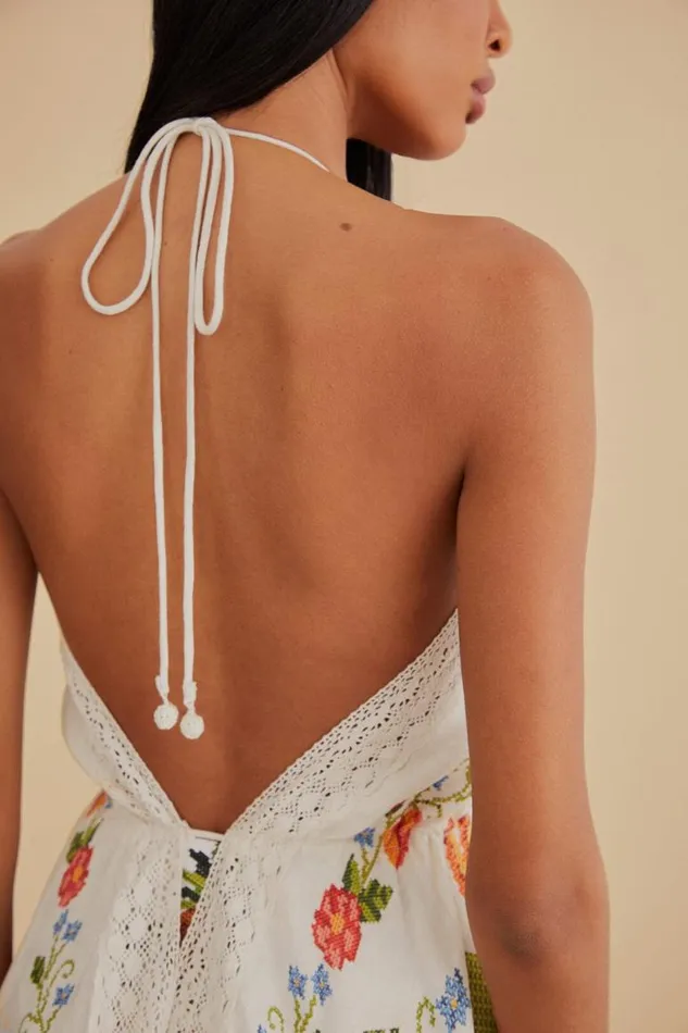 Coverups Women FARM Rio White Banana Vitamin Lace Cover Up Coverups Women FARM Rio White Banana Vitamin Lace Cover Up