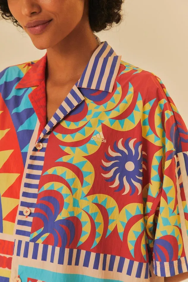 Crop Tops Women FARM Rio Adidas Farm Solar Kaleidoscope Blue Top Crop Tops Women FARM Rio Adidas Farm Solar Kaleidoscope Blue Top