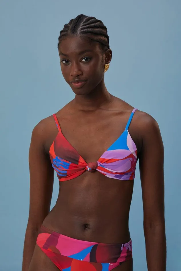 Crop Tops Women FARM Rio Watercolor Floral Bikini Top