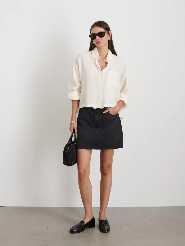 Cropped Gemma Shirt Ivory Women Alex Mill Shirts Tops