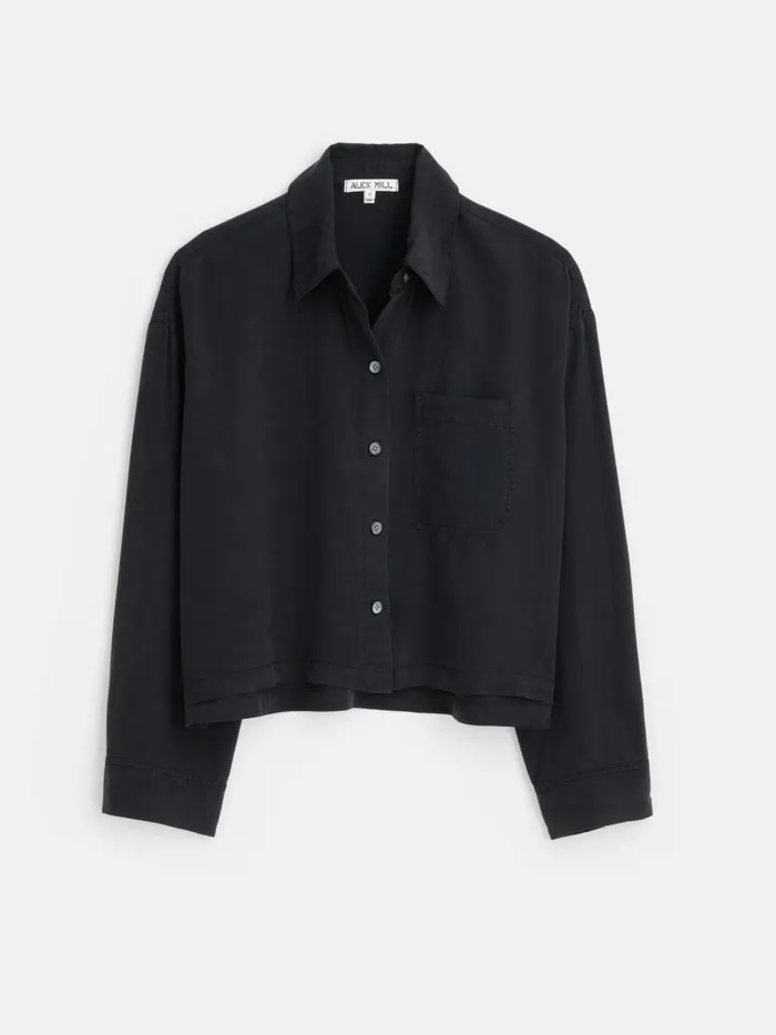 Cropped Gemma Shirt Rich Black Women Alex Mill Shirts Tops