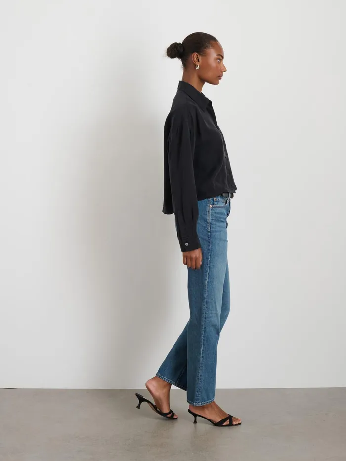 Cropped Gemma Shirt Rich Black Women Alex Mill Shirts Tops