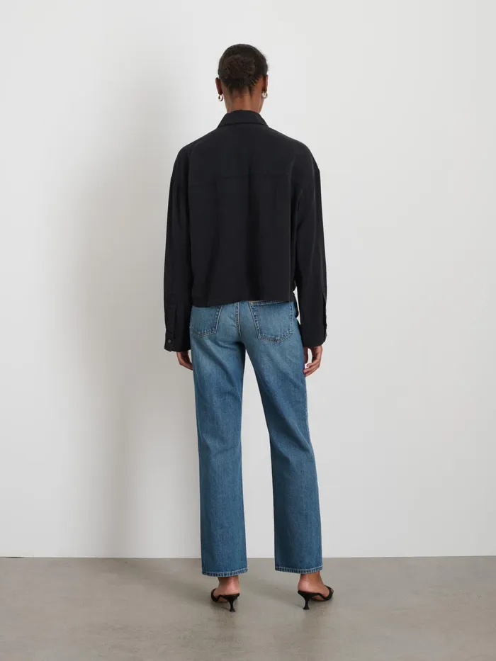 Cropped Gemma Shirt Rich Black Women Alex Mill Shirts Tops