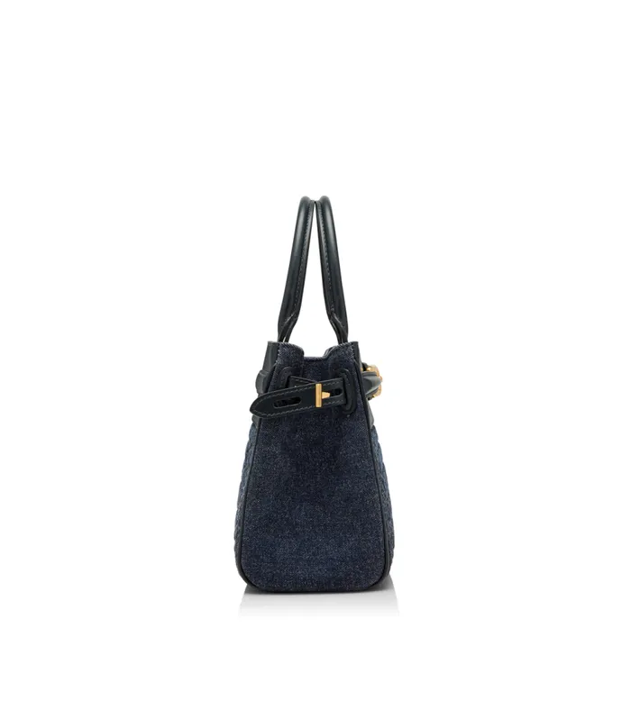 Cross Body Bags Women TOM FORD CROCEFFECT QUILTED DENIM WHITNEY SMALL TOP HANDLE Dark Blue Cross Body Bags Women TOM FORD CROCEFFECT QUILTED DENIM WHITNEY SMALL TOP HANDLE Dark Blue