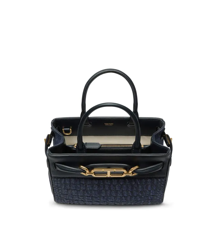 Cross Body Bags Women TOM FORD CROCEFFECT QUILTED DENIM WHITNEY SMALL TOP HANDLE Dark Blue Cross Body Bags Women TOM FORD CROCEFFECT QUILTED DENIM WHITNEY SMALL TOP HANDLE Dark Blue