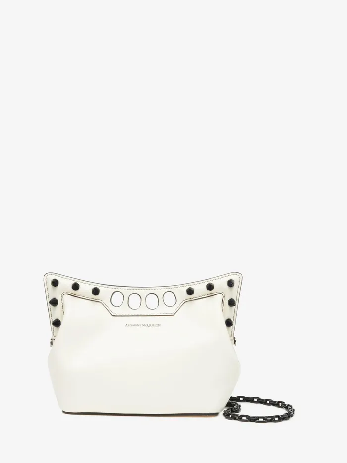 Crossbody Bags Women Alexander McQueen The Peak Bag Mini With Chain Soft Ivory