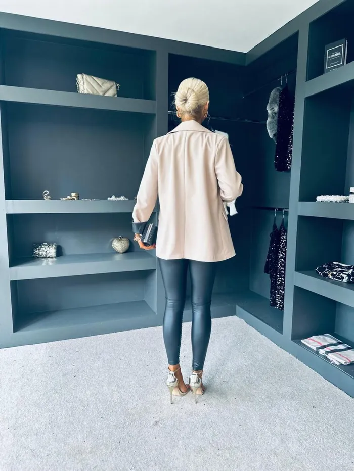Danica Detailed Blazer Beige Womens Canella Lane Suits and Blazers
