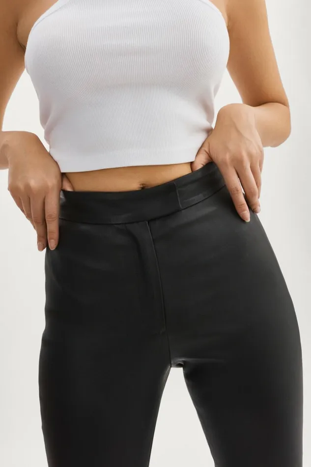 Dawn Stretch Leather Pants Black Women Lamarque PANTS