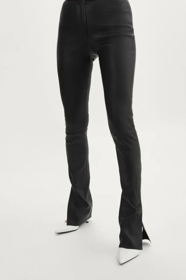 Dawn Stretch Leather Pants Black Women Lamarque PANTS